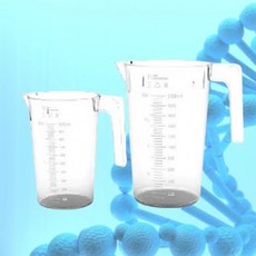 학교 과학 실험용 고급형 플라스틱 투명 핸들 비이커 PMP 2000ml 과학놀이, 1개, 상세페이지참조