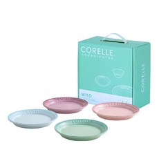 CORELLE COORDINATES Breezestone 7英吋盤 4件, 藍色 + 紫色 + 綠色 + 粉紅色, 1套