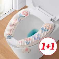 온트리 소프트 방수 변기시트 커버 1+1, 플라워2p, 2p