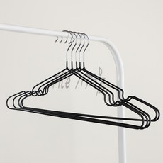 논슬립 PVC코팅 옷걸이 5P세트 세탁소 슬림 나시 티셔츠 옷걸이 옷가게 드레스룸 행거 옷걸이, 블랙, 1세트
