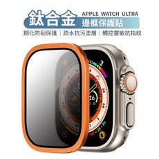 鈦合金邊框保護貼 鋼化防刮 疏水抗污 觸控靈敏, 防窺版-橙色, 1個