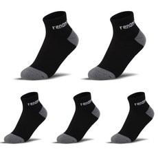 Renoma 女用多角度運動襪 5入組, 黑色