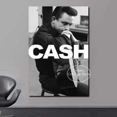 유명한 조니 캐시 기타 미국 농촌 음악 가수 포스터 레트로 캔버스 인쇄 벽 그림 거실 예술 홈 장식, 04 20X30cm Unframed, 09 t