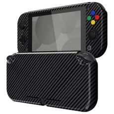 EXtremeRate PlayVital Light Violet Protective Grip Case for Nintendo Switch Lite Hard Cover Prote, 흑연 탄소 섬유