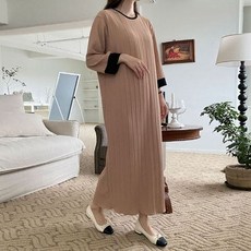 마미누리시보리주름원피스 임산부원피스 빅사이즈 가을 임부복 하객원피스 175839