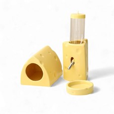 델라무드 치즈 올인원 햄스터 은신처 급수기 물통, 8.올인원 빵모양, 1개