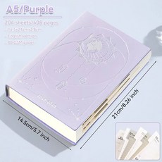 2025년 7월 ~ 2026년 6월 플래너 노트 A5 PU 가죽 커버 주간 월간 예산 학교 일정 영어 일기 저널, Purple-EN 25-26