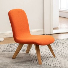 등받이 낮은 의자 스툴의자 원목 보조 소형 미니 이동식, D. 오렌지 면화 린넨, D. 오렌지 면화 린넨