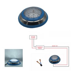 수중 RGB 수영장 LED 조명/원격 제어 18W 22W 36W 45W 스테인레스 스틸, Pure White, 1개