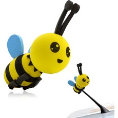 꿀벌 자동차 안테나 토퍼 귀여운 해피 페이스 범블 볼 주차장에서 쉽게 찾을 수 있는 차량 EVA 폼 장식 오토 에어리얼 범용 외장 액세서리블루 윙+스마일, Blue Wings+Smile