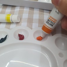 마켓헤라 물감소분 발모양 미술 팔렛트 아크릴물감 물감소분, 단품