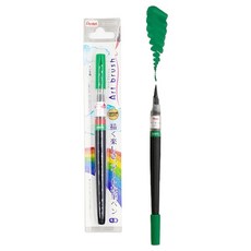 다꾸 손글씨 일러스트 부드러운 터치 일본 캘리그라피 컬러 붓펜, 그린