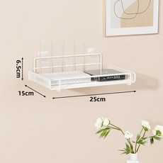 免打孔壁掛置物架 電視機頂盒投影儀路由器收納架 雙層黑色30cm, 白色, 1層