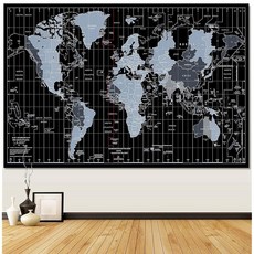 미들 레트로 어스 맵 태피스트리 빈티지 태피스트리 벽걸이 올드 월드 월 아트 홈 데코 거실 침실 욕실 주방 기숙사 선물 (60인치 W x 40인치 H), B01-Black World Map