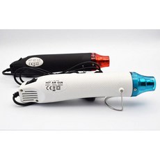 110V 300W 熱風槍 - DIY手工熱風機 適用熱縮膜、紙陶、凸粉、手機包膜貼膜 數顯溫控, 1個, 黑色