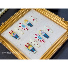 Whisper Nai 穿戴甲 美甲片 純手工 小丑狂歡 馬戲團 糖果風 童趣可愛 指甲片, 1個, XS