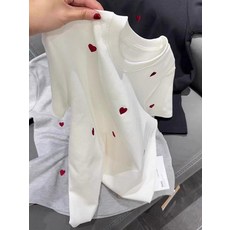 티셔츠 데일리룩 라운드넥 반팔 여성 캐주얼룩 오버핏
