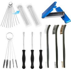 Yenblow 3팩 토치 팁 클리너 키트 제트 노즐 오리피스용 기화기 먼지 청소 제거 세트 체인톱 오토바이 ATV 탄수화물 용접 스토브 샤워 헤드 유지 보수용 스로틀 바디, 46 Needles & 3 Driver & 5 Fine