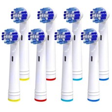 OralB 브라운과 호환되는 교체용 브러시 헤드 - 프로페셔널 전동 칫솔 헤드 8개 팩 - 오랄비 7000 클린 오랄비 프로 1000 9600 500 3000 800, OralB 브라운과 호환되는 교체용 브러시 헤드 - 프
