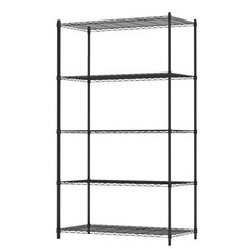 KIWISH奇意 鐵力士架 電器架 波浪架 廚房置物架, 暗夜黑, 5層