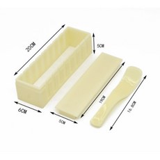 壽司模具工具 家用全套 食品級 懶人紫菜包飯模具套裝 海苔捲飯神器 壽司製作神器 廚房好幫手, 1個, 【方形模具】三件套