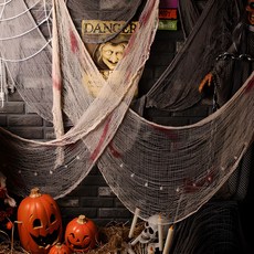 PARTYHAE 血跡麻布裝飾, 米色 + 紅色, 1個