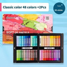 오일파스텔 야외드로잉 전문가용 먼지없는크레용, 50 Colors