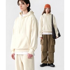 UNTAPPED STUDIO 베이직핏 소프트테리 스웨트셔츠 후드 티셔츠 아이보리 275913