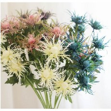 인테리어장식 조화잎 엉겅퀴 가지 조화 (4color), 아이보리, 1개
