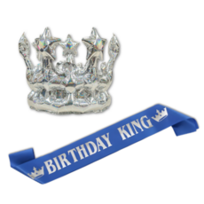 베르트폴 생일파티 왕관 어깨띠 세트, 1세트, 실버