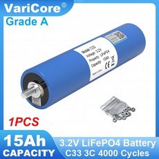 3.2V 20Ah 15Ah 50Ah 배터리 팩 LiFePO4 인산철 A급 셀 4S 12V V 바이크 오토바이 자동차 모터 개조용 나사 포함, [02] 1pcs C33 15Ah