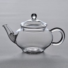 紅芳庭 耐熱玻璃泡茶壺 台灣原葉茶專用壺 功夫茶道專用泡茶壺 輕薄款240ml 茶具, 濾嘴款, 1個, 240ml
