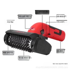 바비큐 그릴 전동 메쉬 브러시 고출력 무선 청소기 캠핑 다기능 청소솔 레드 다기능 청소 브러시, 1개