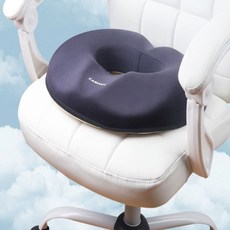인체공학 엉덩이 체중분산 자동차 3D입체 의자 메모리폼 도넛방석, 1개, 블랙