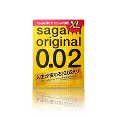 Sagami Original 0.02 XL 無膠乳膠體積體貼合設計 保險套 12入, 1個, 002XL衛生套_3入