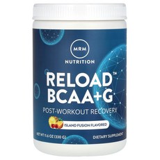 MRM Nutrition RELOAD BCAA+G 워크아웃 리커버리 아일랜드 퓨전 330g(11.6oz), 328g, 4개