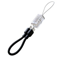65W PD C to C 초고속 휴대용 충전 케이블 열쇠고리 데이터 케이블 나일론 편직, 1개, 블랙, 20cm