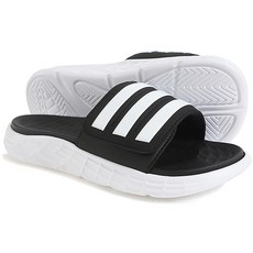 adidas 愛迪達 DURAMO SL Slide拖鞋室內鞋+口罩, 285, 黑，白