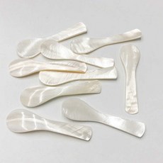 요거트스푼 아이스크림스푼 진주조개 레스토랑 디저트 커피, 1개, 9cm 쉘 스푼