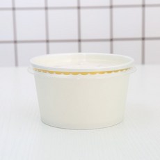 一次性紙碗 燙金加厚 生日派對小吃碗, 紙碗白色10個+蓋, 1個