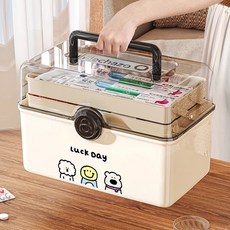 KDNC 토트백 다용도 대용량 3단 수납함 구급함, 그림(29.5*17*16.5), 1개