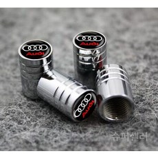 아우디 타이어 밸브 캡 A4L A6L 자동차 휠캡 에어밸브 주입구 마개 로고 뚜껑 밸브캡, 블랙