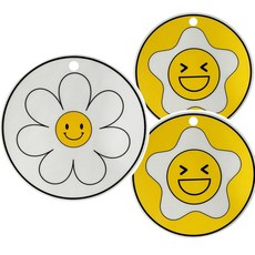 문스리빙 인덕션 보호 매트 커버, 노랑(소형)2+화이트(대형)1, 1세트
