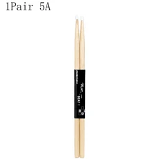 1 5 10 쌍 메이플 우드 드럼 스틱 5A 7A 전자 랙 나일론 팁 뮤지컬 타악기 부품, 01 1Pair 5A