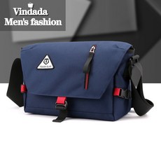 潮流騎行牛津布郵差包 側背包 斜背包 肩背包 單肩包 掀蓋包 斜挎包 男 學生書包 韓版 防水, 藍色