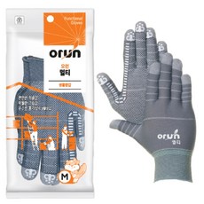[오런장갑] 오런 멀티 1P 도트장갑, 중(M), 회색, 10개