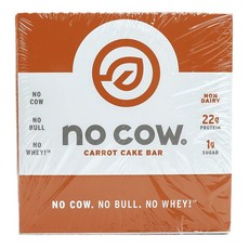 No Cow 紅蘿蔔蛋糕棒 低糖 22g 蛋白質, 12件, 12入, 1個