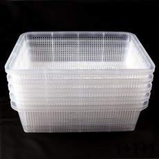 라이프존 사각소쿠리 정리함 5개 세트 베란다 다육이 수납바구니 정리함, 5개 1세트