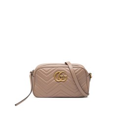 구찌 중고 2016-2025 스몰 GG 마몽 마틀라세 레더 크로스 백