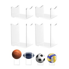 IntreLife 아크릴 축구 스탠드 디스플레이 세트 축구 농구 축구공 배구용 투명 볼 홀더 4팩 - 선반 책상 및 방 장식용 높이 2개 짧은 스포츠, IntreLife 아크릴 축구 스탠드 디스플레이 세트,